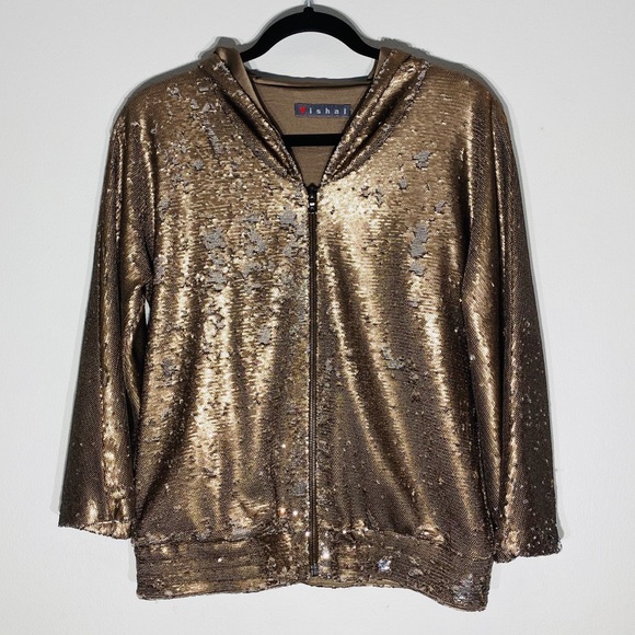 Vishal Jackets & Blazers - Bronze/Gold Flip Sequins Jacket**Sm.-Med. $695